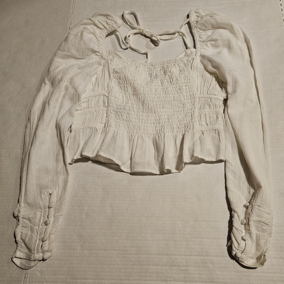Free People Chloe Puff Smocked Top, M - Picture 8 of 13